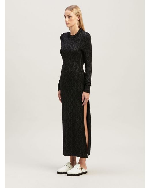 Palm Angels Black Monogram-Jacquard Dress