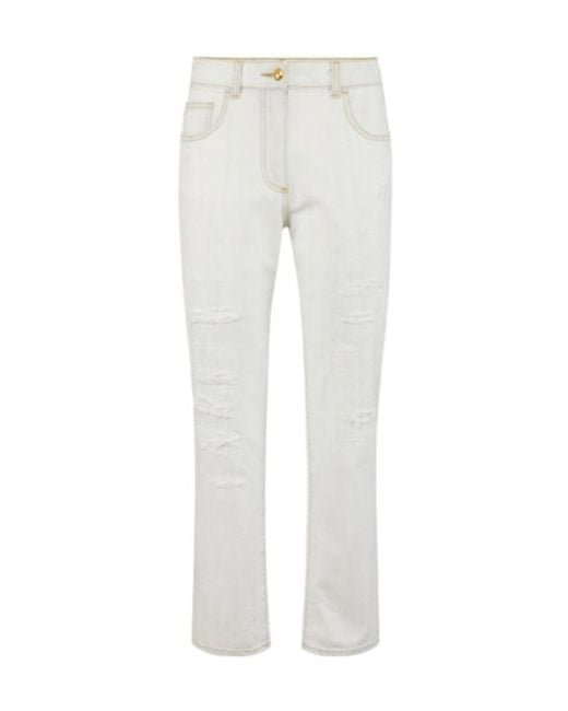 Elisabetta Franchi Gray Denim Five-Pocket Trousers