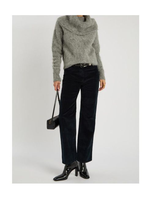 Totême Blue Straight-Leg Corduroy Trousers