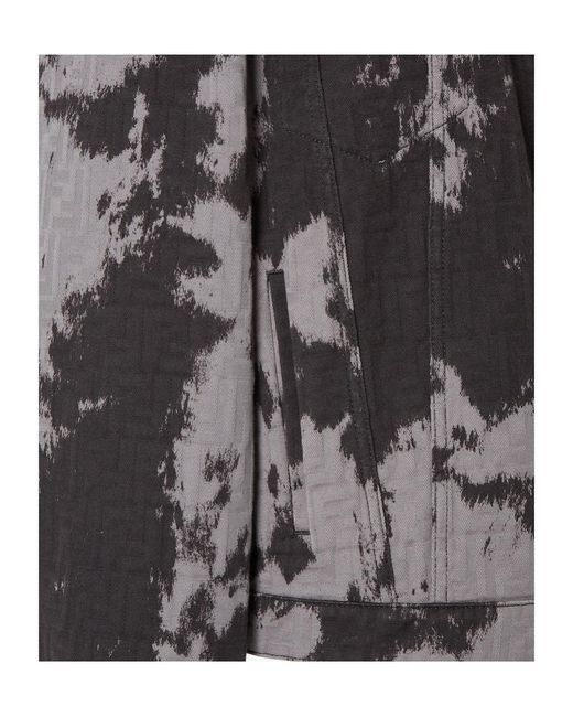 Fendi Gray Animalier Ff Denim Jacket