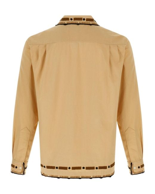 Bode Natural 'Beaded Ryegrass' Shirt for men