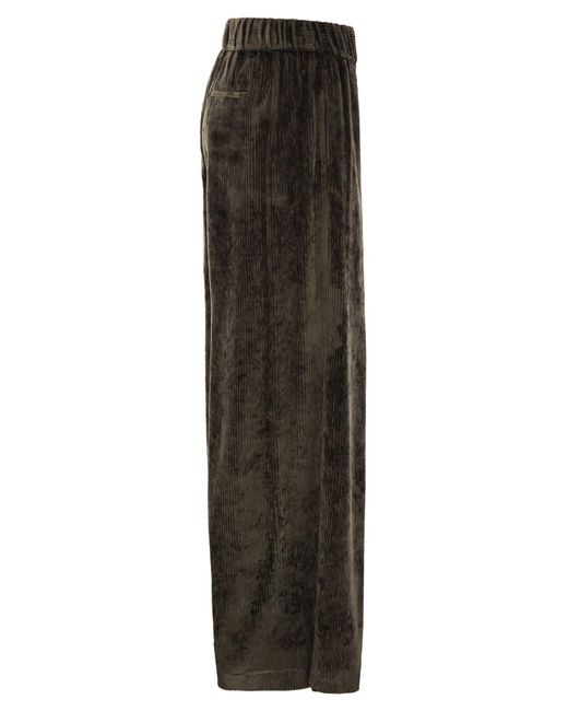 Peserico Black Corduroy Pants