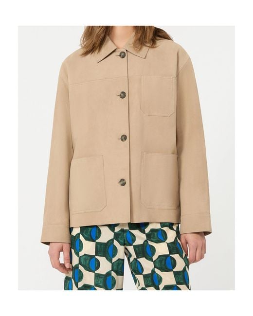 Weekend by Maxmara Natural Long Sleeve Leather Jacket