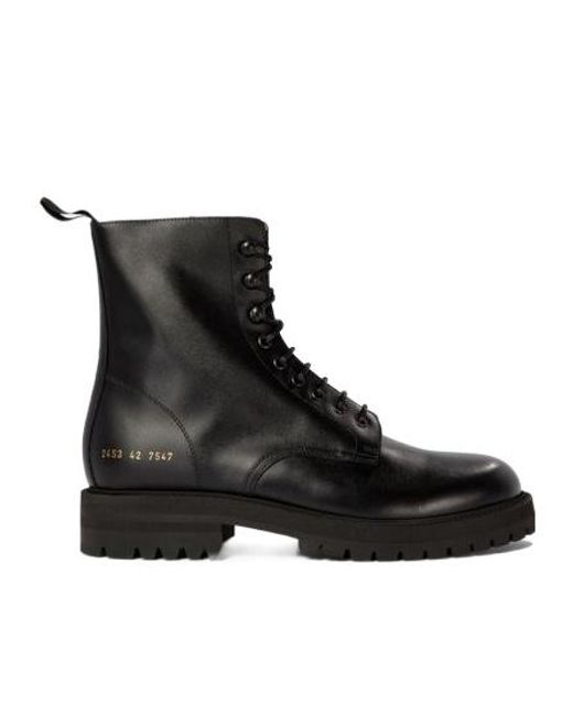 Common Projects Black Lace-Up Combat Boots for men