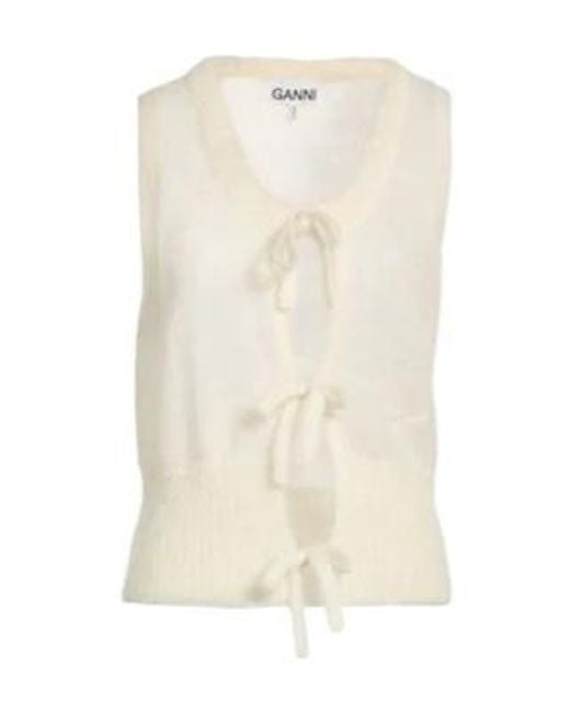 Ganni Natural Plain Colour Cardigans