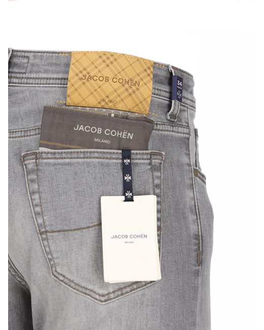 Jacob Cohen Gray Faded Straight-Leg Jeans for men