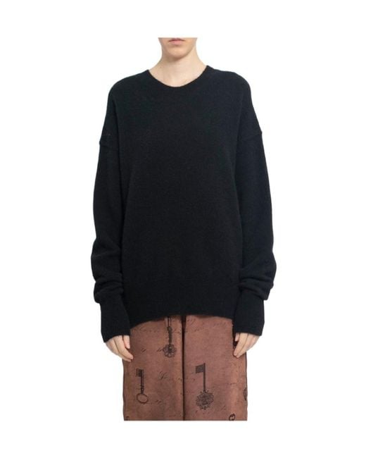 Uma Wang Black Knitted Crew Neck Jumper
