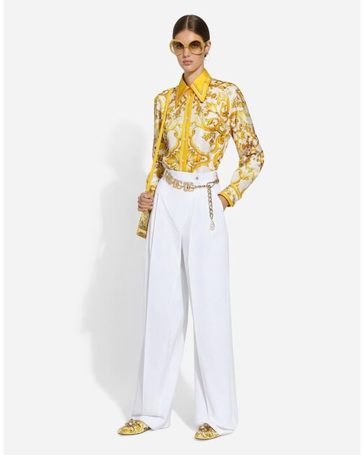 Dolce & Gabbana Metallic Majolica Printed Twill Shirt