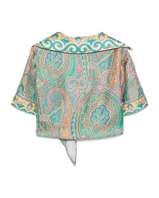 Etro Blue Short-Sleeved Swimsuit