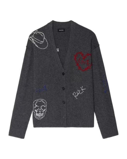 Zadig & Voltaire Blue Mirkaz Embroidered Cardigan