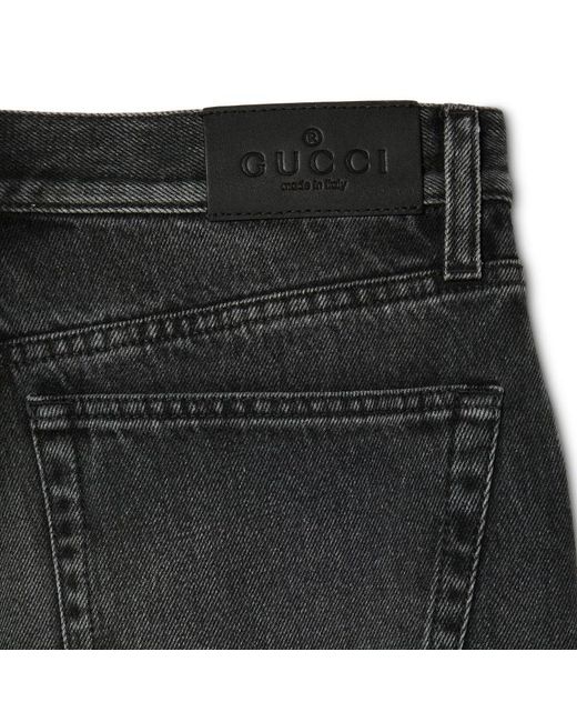 Gucci Black Horsebit Denim Jeans