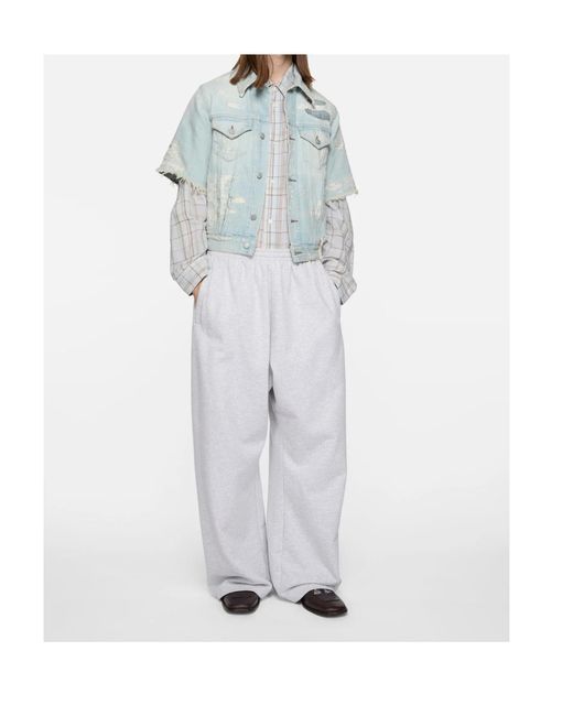 Acne Blue Distressed Denim Jacket for men