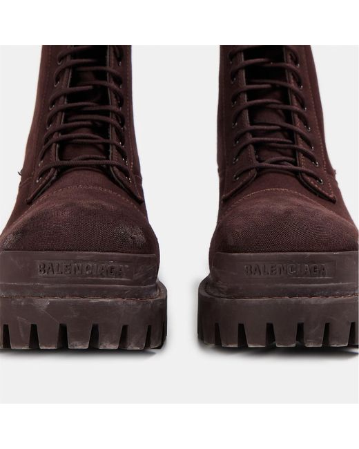 Balenciaga Brown Lace-Up Boots for men