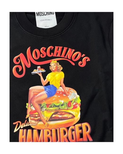 Moschino Blue Logo Round-Necked Sweater
