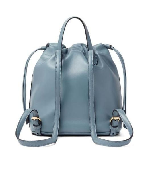 Fendi Blue Ff Clasp Drawstring Backpack