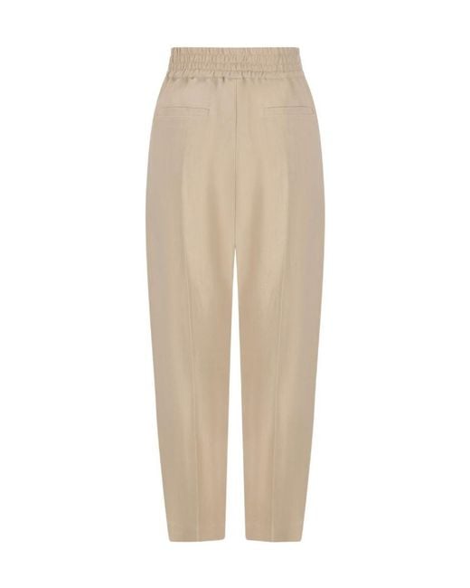 Brunello Cucinelli Natural Fluid Twill Baggy Pull-On Trousers