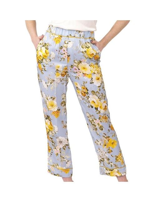 Jucca White Floral Straight-Leg Pants