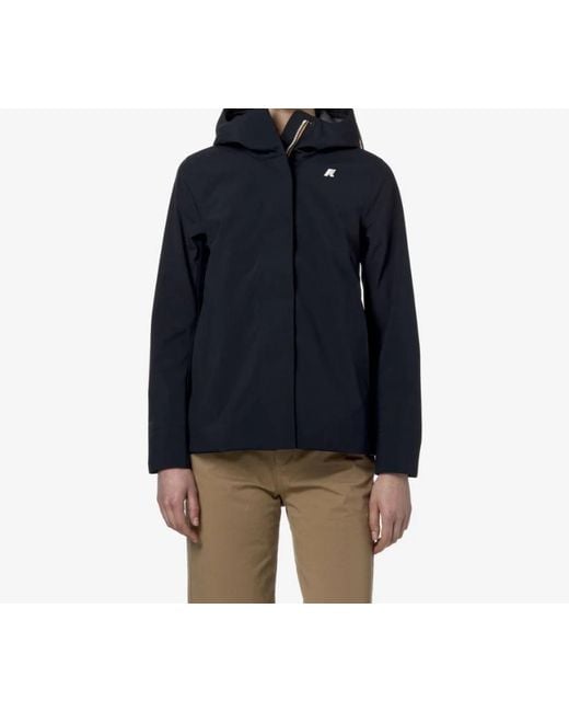 K-Way Blue Zip-Up Hooded Jacket