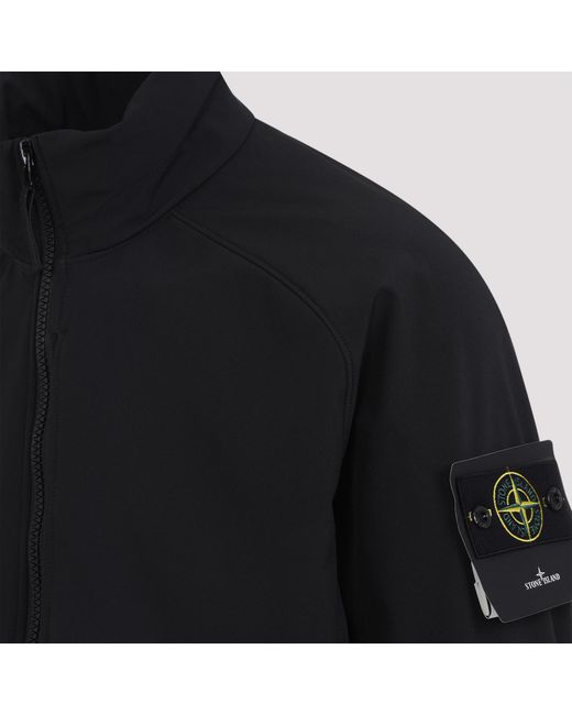 Stone Island Black High Neck Zipped Jacket for men
