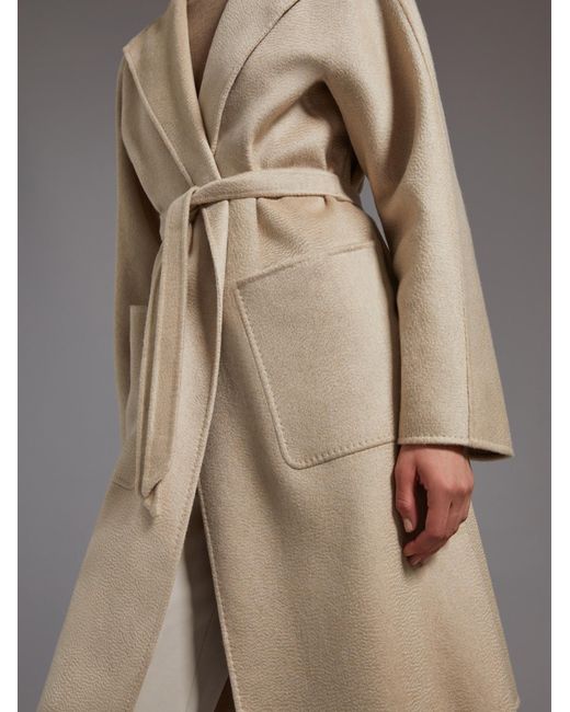 Max Mara Natural Lilia Belted Long-Sleeved Coat