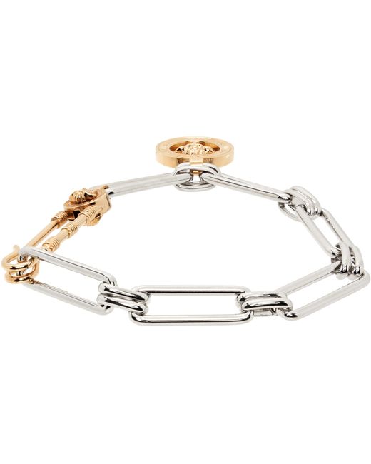Versace White Patterned Carved Necklace for men