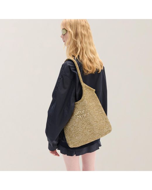 Miu Miu Natural Ivy Sequin Mesh Bag