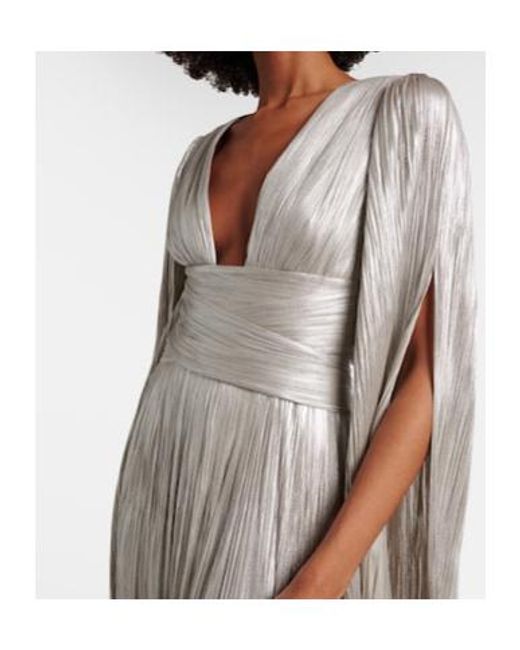 Maria Lucia Hohan Gray Alana Pleated Silk Tulle Gown