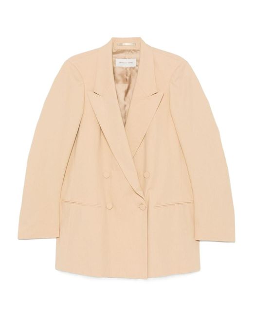 Dries Van Noten Natural Double-Breasted Blink Blazer