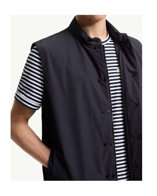 Moncler Blue Sahel Logo Patch Puffer Gilet for men