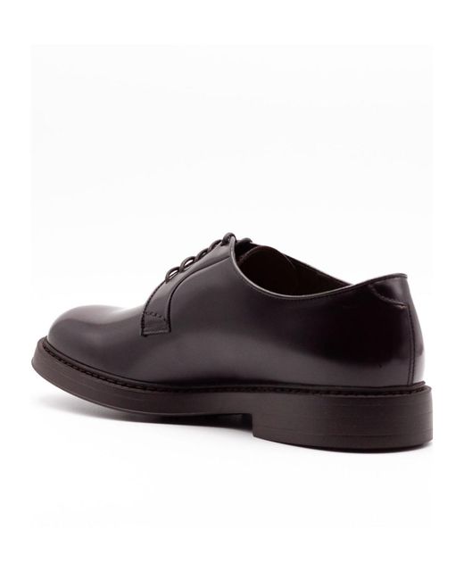 Doucal's Black Round-Toe Derby Shoes for men