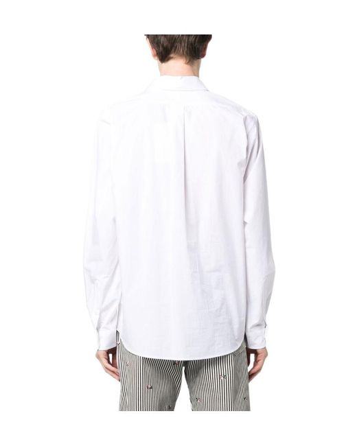 KENZO White Boke Flower Embroidered Buttoned Shirt for men