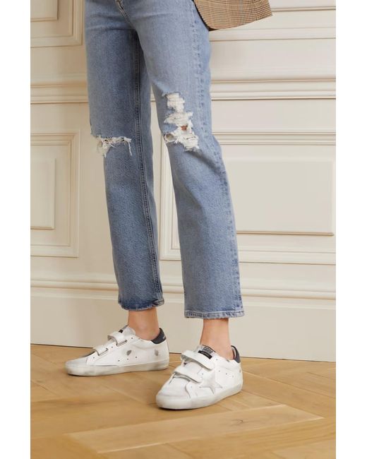 Golden Goose Deluxe Brand White Old School Imitation Sequins And Onion Casual Sneakers