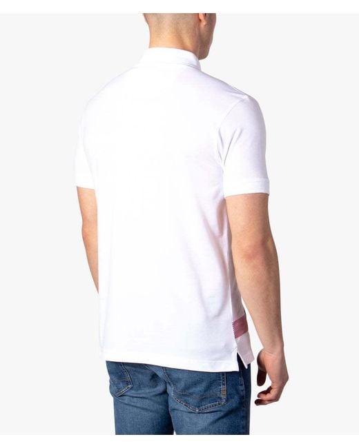 Barbour White Check Detailed Short-Sleeved Polo Shirt for men
