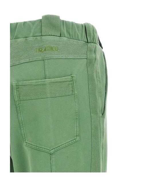 The Attico Green Front-Slit Pants
