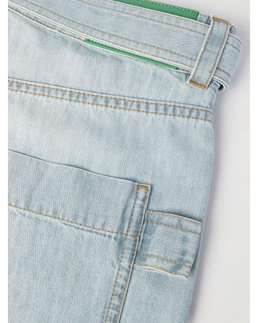 Bottega Veneta Blue Belted Denim Shorts for men