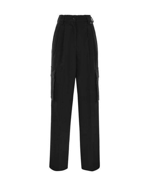 Herno Black Pleated Casual Pants