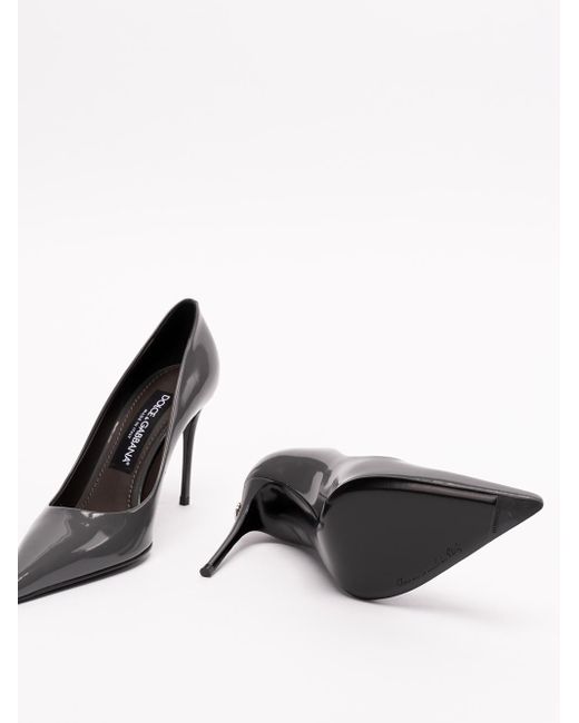 Dolce & Gabbana White Pointed Toe Polished Pumps