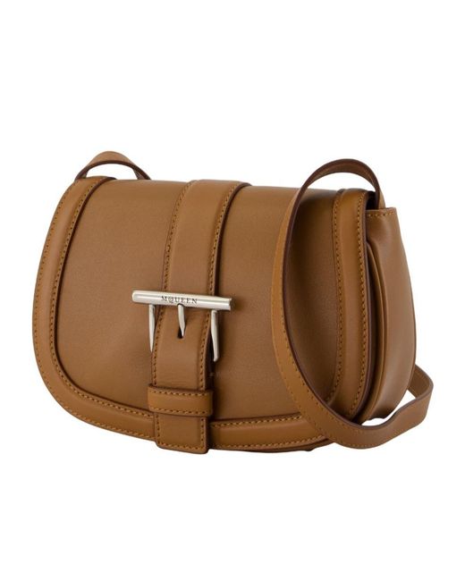 McQueen Brown Mini T-Bar Shoulder Bag