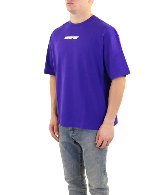 Off-White c/o Virgil Abloh Blue Logo Short-Sleeved T-Shirt for men