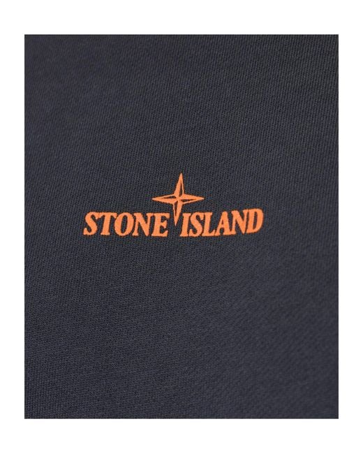 Stone Island Blue Long Sleeve Crewneck Sweatshirt for men
