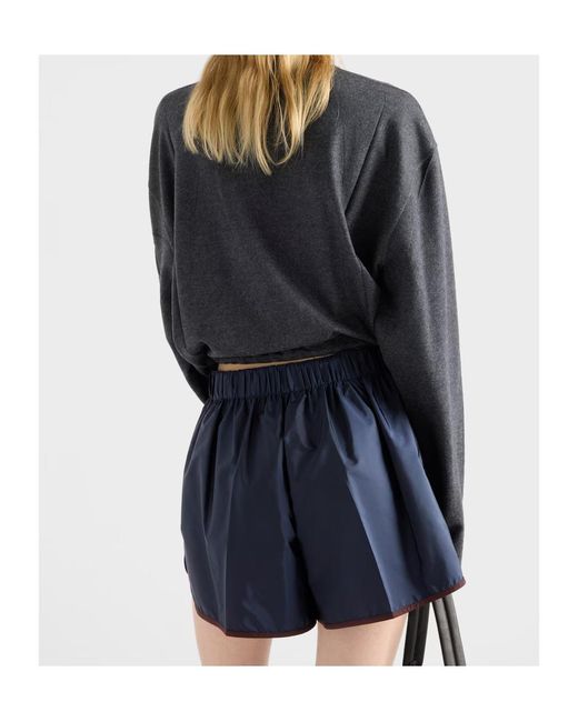 Prada Black Long-Sleeved Wool And Cashmere T-Shirt