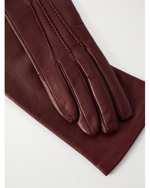 Nour Hammour Purple Leather Gloves