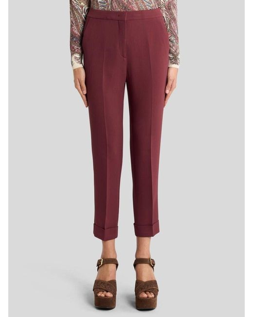 Etro Mid-Rise Tailored Cady Cigarette Trousers