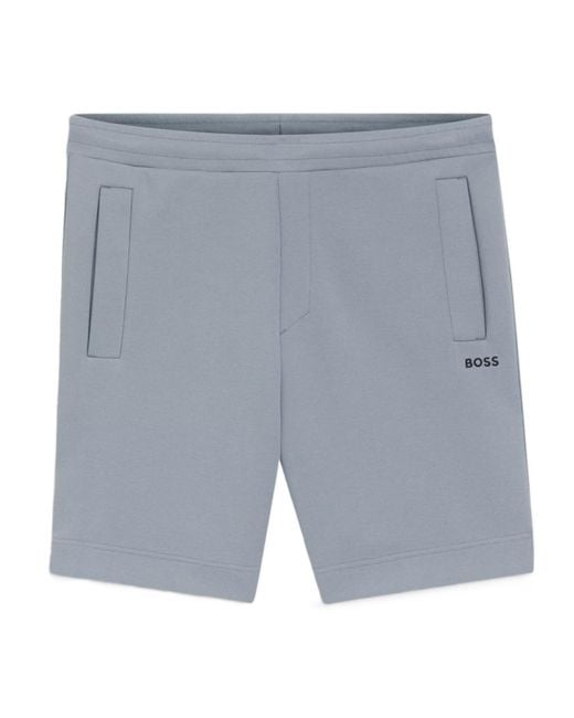 Boss Gray Elastic-Waist Shorts for men
