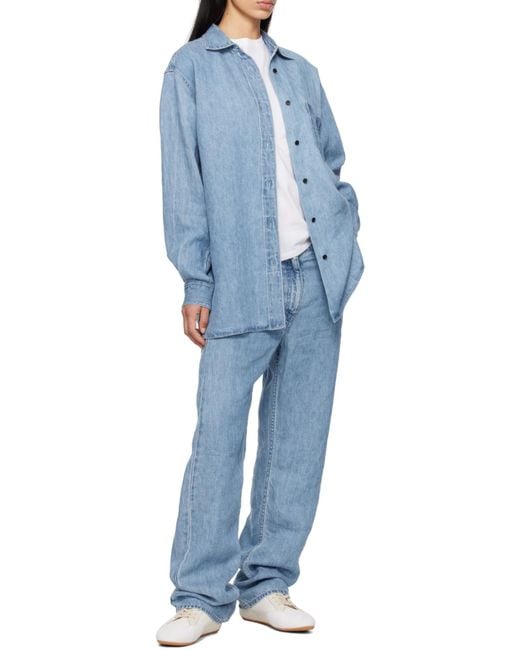 The Row Blue Nesson Button-Up Denim Shirt