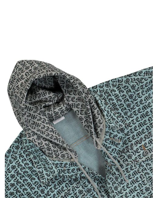 Vetements Blue Monogram-Print Jacket