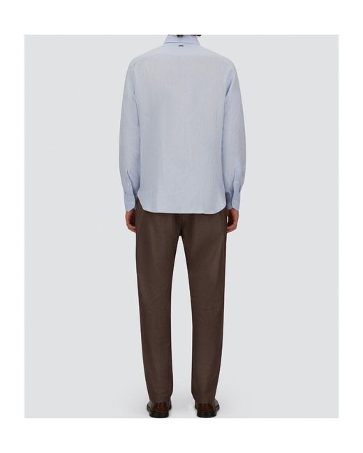Herno Brown Seersucker Straight-Leg Trousers for men