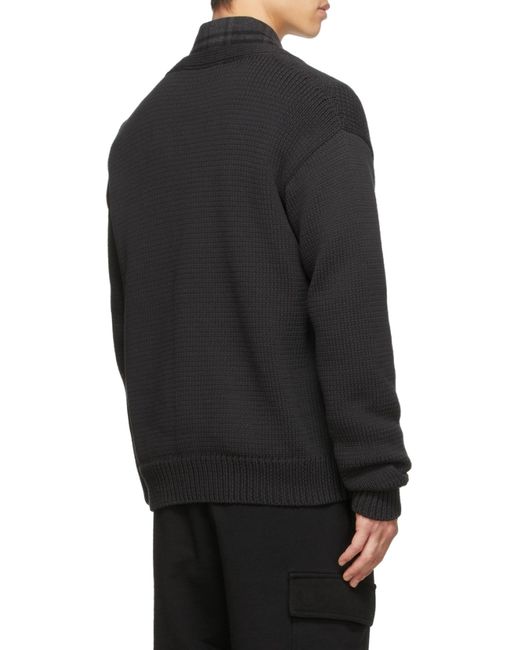 Off-White c/o Virgil Abloh Black Logo Patch V-Neck Cardigan for men