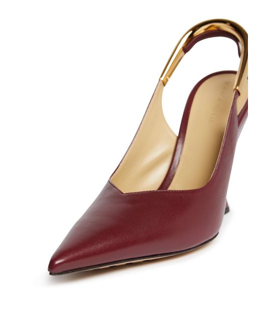 Bottega Veneta Purple Logo Pointed Wedges