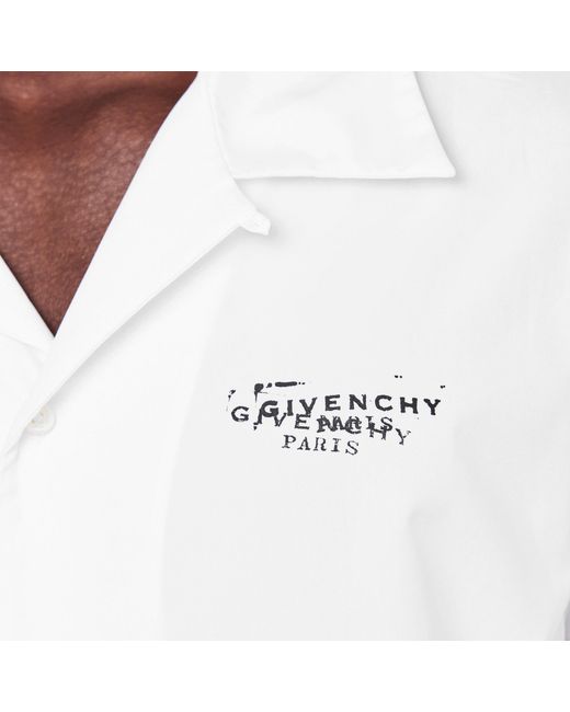 Givenchy White Printed Short-Sleeve Polo Shirt for men